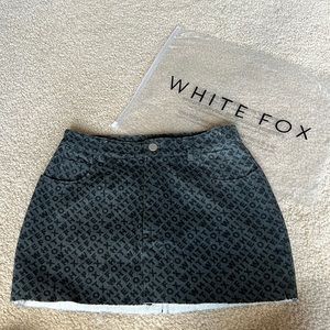 White fox label mini denim skirt